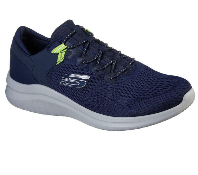 Skechers Ultra Flex 2.0 - Kerlem - Mens Slip On Shoes Navy/Light Green [AU-GY7367]